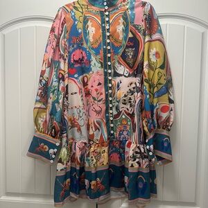 Revella The Label Karina Printed Pleated Dress XL NWT